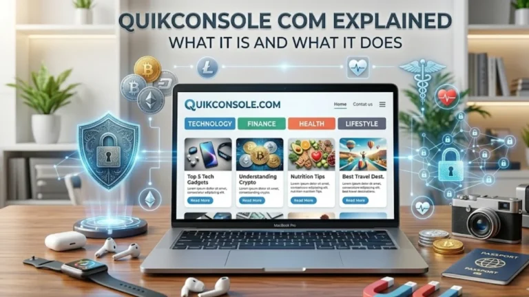 QuikConsole com: Explore its hidden features, powerful integrations, and real benefits in this 2026 guide. A clear representation of the QuikConsole com user interface featuring a modern dashboard design, intuitive layout, and various functional components for enhanced user experience. Perfect for showcasing branding and core platform design.